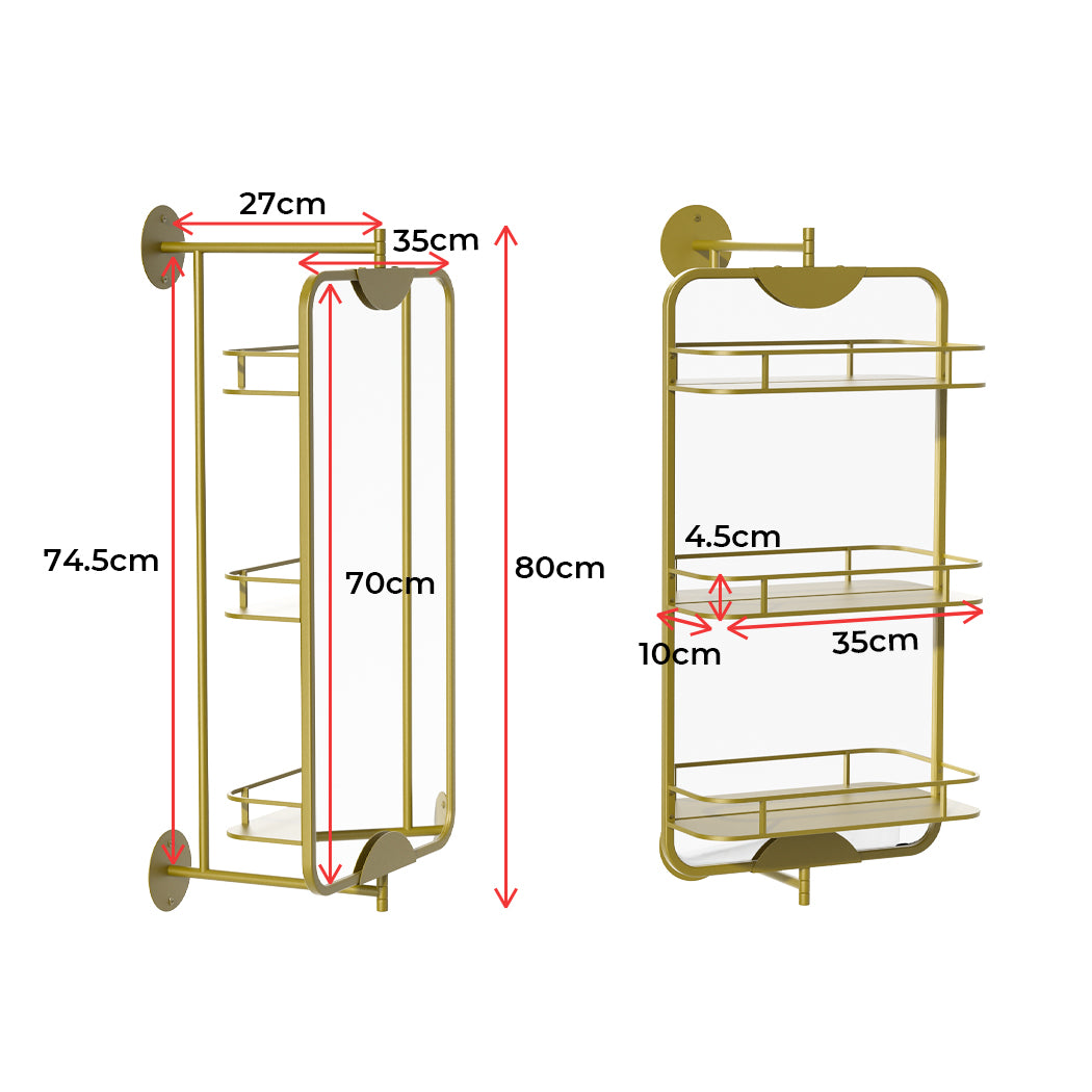 Yezi 360? Swivel Bathroom Wall Mirrors with Storage-1954803008793612290