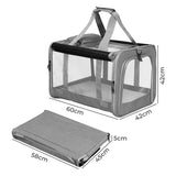 Pawz 3 in 1 Pet Soft Crate Dog Cat Carrier L Size Grey - Front View