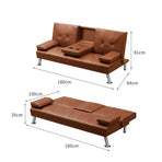 Levede Sofa Bed Adjustable Recliner Brown-2006733286713462786