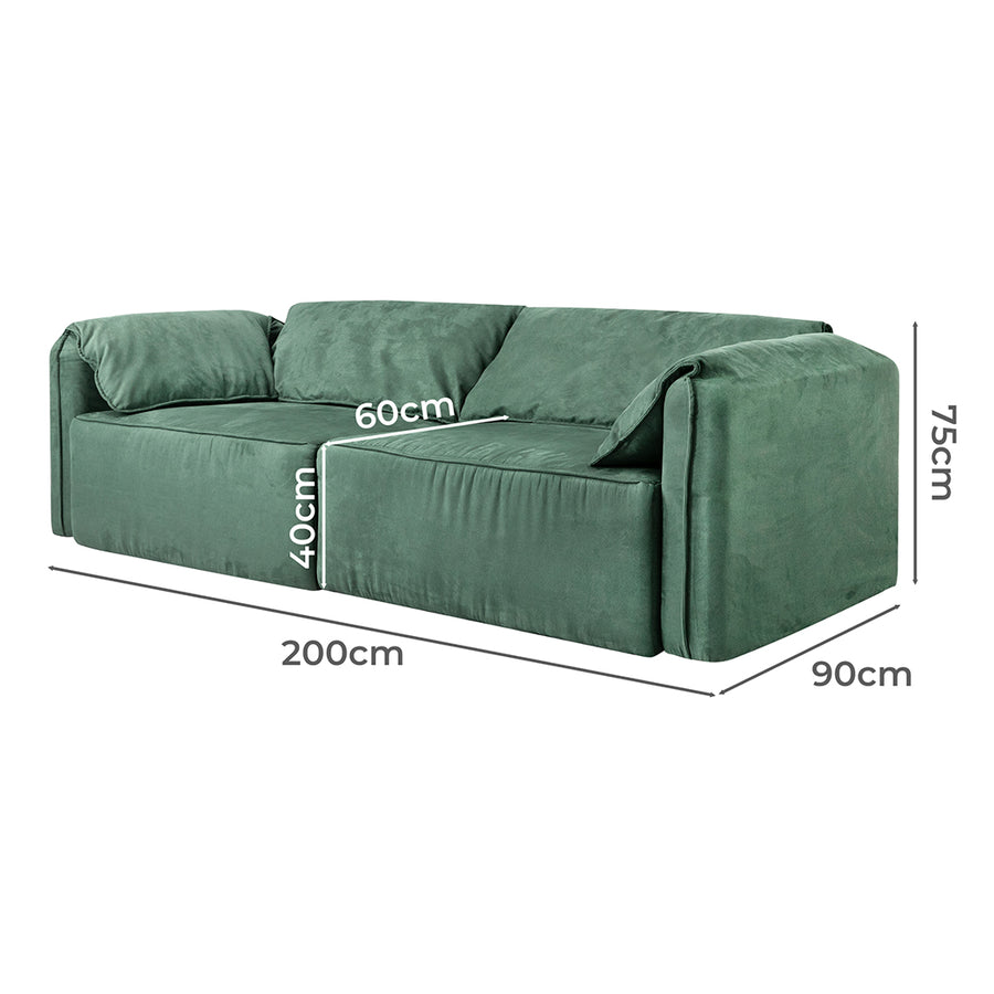 Levede Sofa Floor Couch 3-Seater Leathaire-2006732843924983810