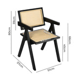Levede 6x Black Wicker Armchair Dining Chair-2018816926196830210