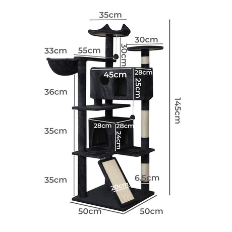 Pawz Cat Tree Scratching Post Scratcher 145cm Climbing-2006733423846232066