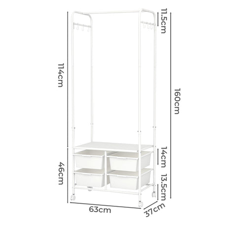 Levede 63CM Clothes Rack Stand Heavy Duty Hanging-1954802470521802754