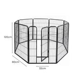 PaWz 8 Panel Pet Dog Playpen Puppy Exercise Black 4kg chicken-2018816916663177218