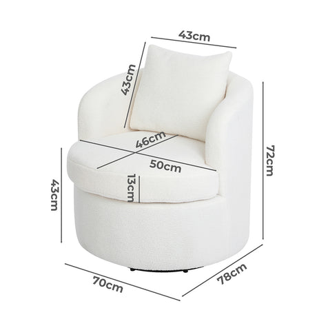 Levede Fleece Swivel Chair-2018816926616260610