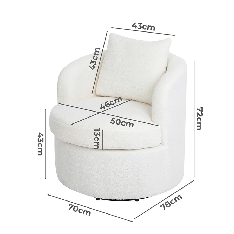 Levede Fleece Swivel Chair-2018816926616260610