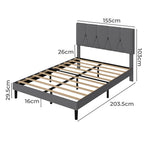 Levede Bed Frame Upholstered Platform Mattress Base Queen-2011971105635569666