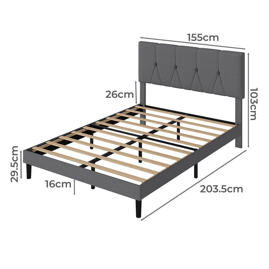 Levede Bed Frame Upholstered Platform Mattress Base Queen-2011971105635569666