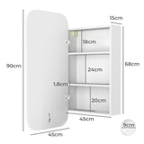 Levede Bathroom Mirror Cabinet - Front View