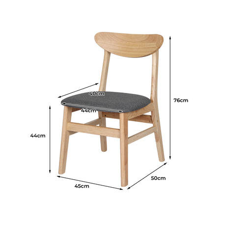 Levede 2xDining Chairs Kitchen Chair Nature Clear 2Pack-2006733265708388354