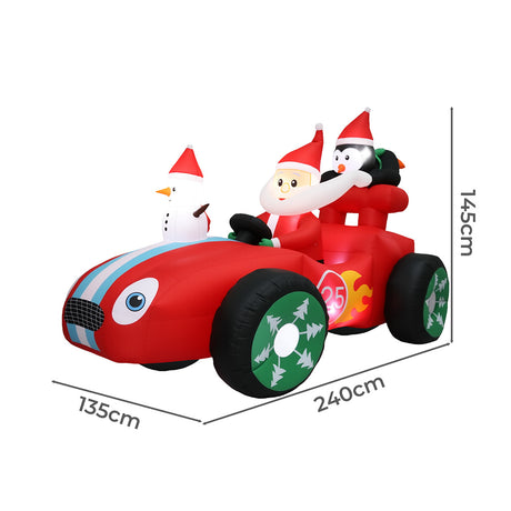 Santaco Christmas Inflatable 2.4M Santa Racing Sleigh-1952534169565401090