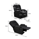 Levede Recliner Chair Electric Lift Black - Front View