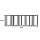 Wooden Pet Gate Dog Fence Retractable Grey 600x 3MM - Front View
