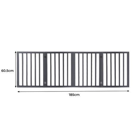 Wooden Pet Gate Dog Fence Retractable Grey 600x 3MM-1954802529044926466