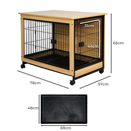 PaWz Wooden Wire Dog Kennel Side End L Large-2018816896866062338