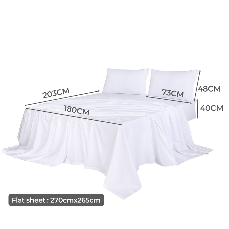 Dreamz 4pcs King Size 100% Bamboo Bed Sheet Set in White Colour-2006733221001302018