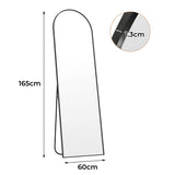 Yezi 165X60CM Full Length Mirror Wall Mounted Mirror Black - Front View