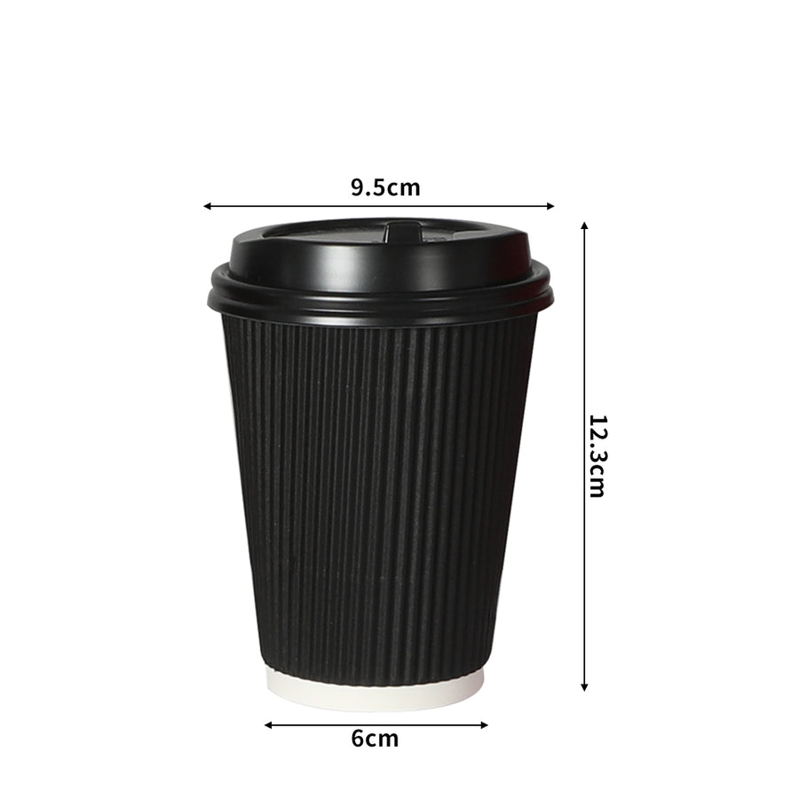 200 Pcs 16oz Disposable Takeaway Coffee Black-2006733304379871234