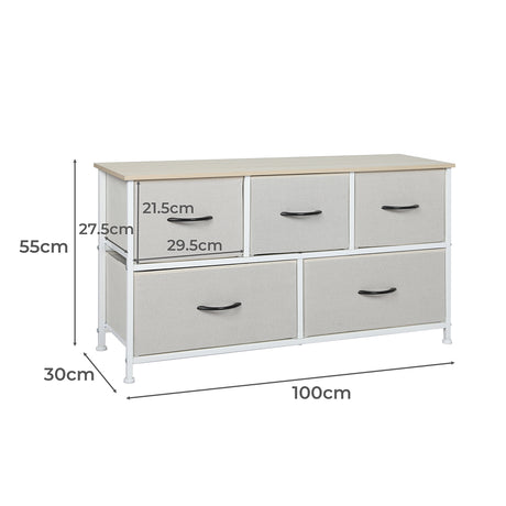 Levede Storage Cabinet Tower Chest Beige-2006733261870600194