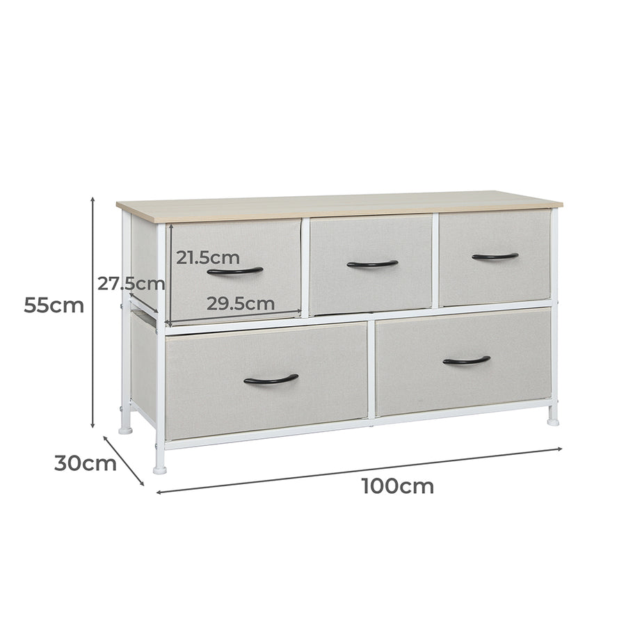 Levede Storage Cabinet Tower Chest Beige-2006733261870600194