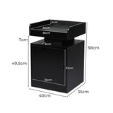 Levede Bedside Table USB Charger Outlet RGB Black - Front View