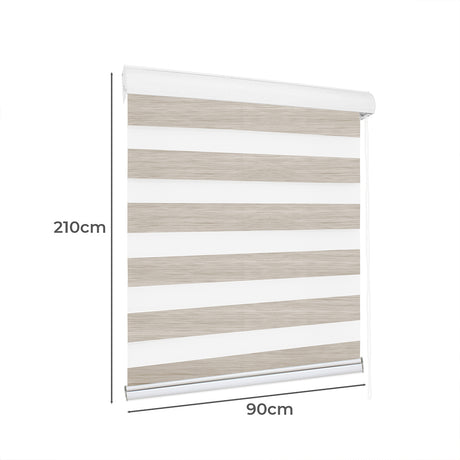 Marlow Blackout Zebra Roller Blind Curtains 90x210 Beige-2018816733699248130