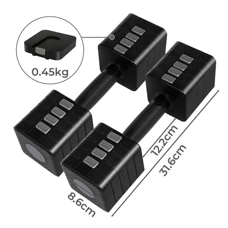 Centra A Pair 2.8KG-10KG Dumbbells Black-2018816875621912578
