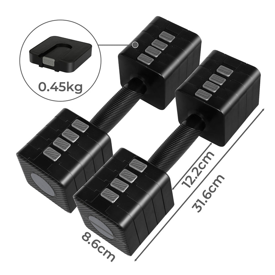 Centra A Pair 2.8KG-10KG Dumbbells Black-2018816875621912578