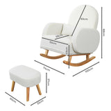Levede Fleece Rocking Chair with footstool - Front View