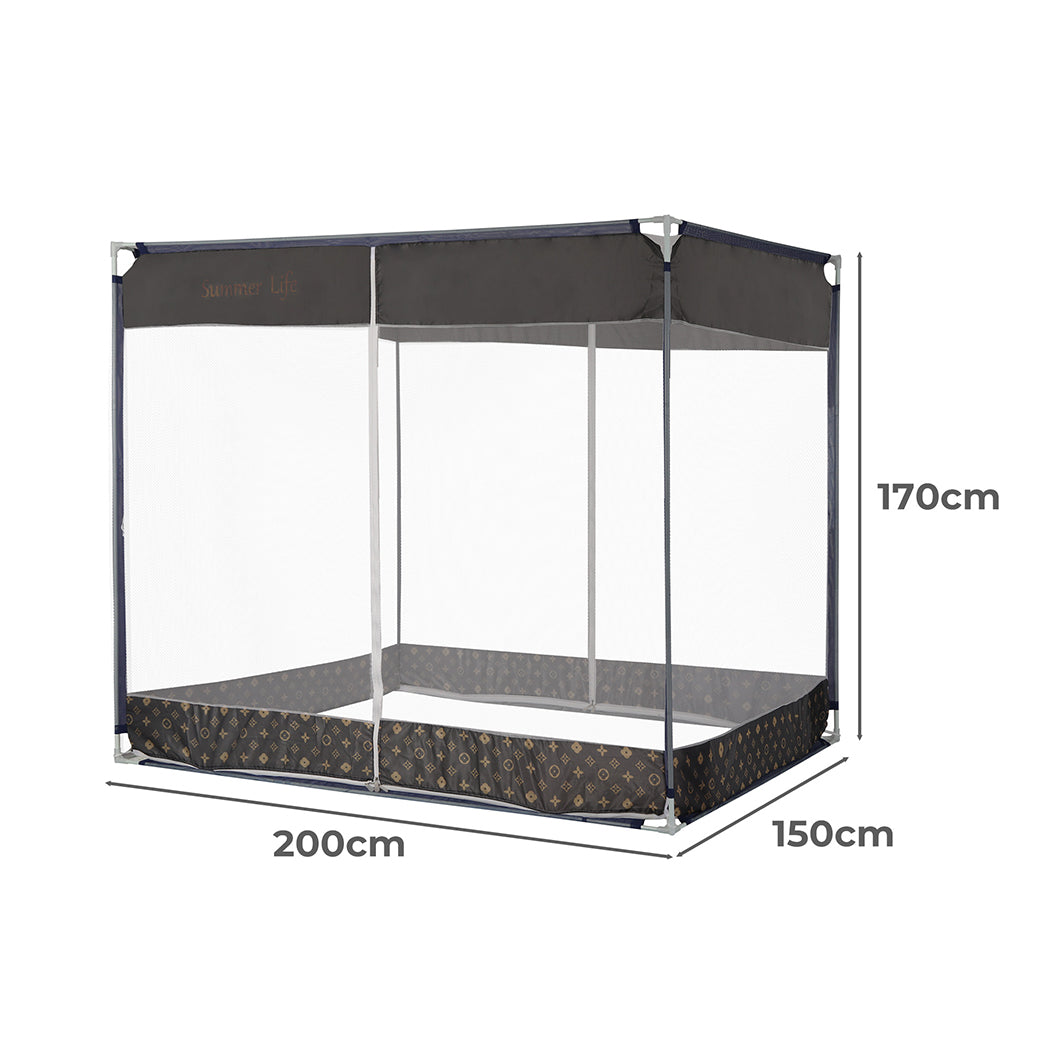 Dreamz Mosquito Bed Nets Foldable Canopy Square Grey-1954802841772232706