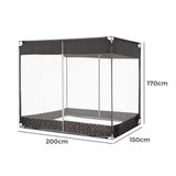 Dreamz Mosquito Bed Nets Foldable Canopy Square Grey - Front View