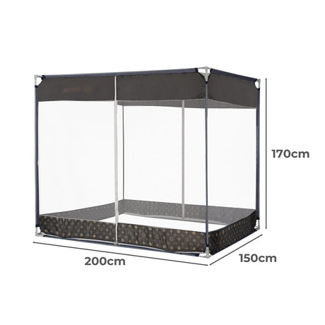 Dreamz Mosquito Bed Nets Foldable Canopy Square Grey-1954802841772232706