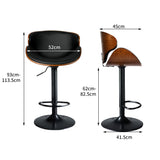 Levede 1x Bar Stools Gas Lift Kitchen Black-2006733238600601602