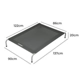 PaWz Elevated Trampoline Pet Bed Dog XXL Grey XX-Large - Front View