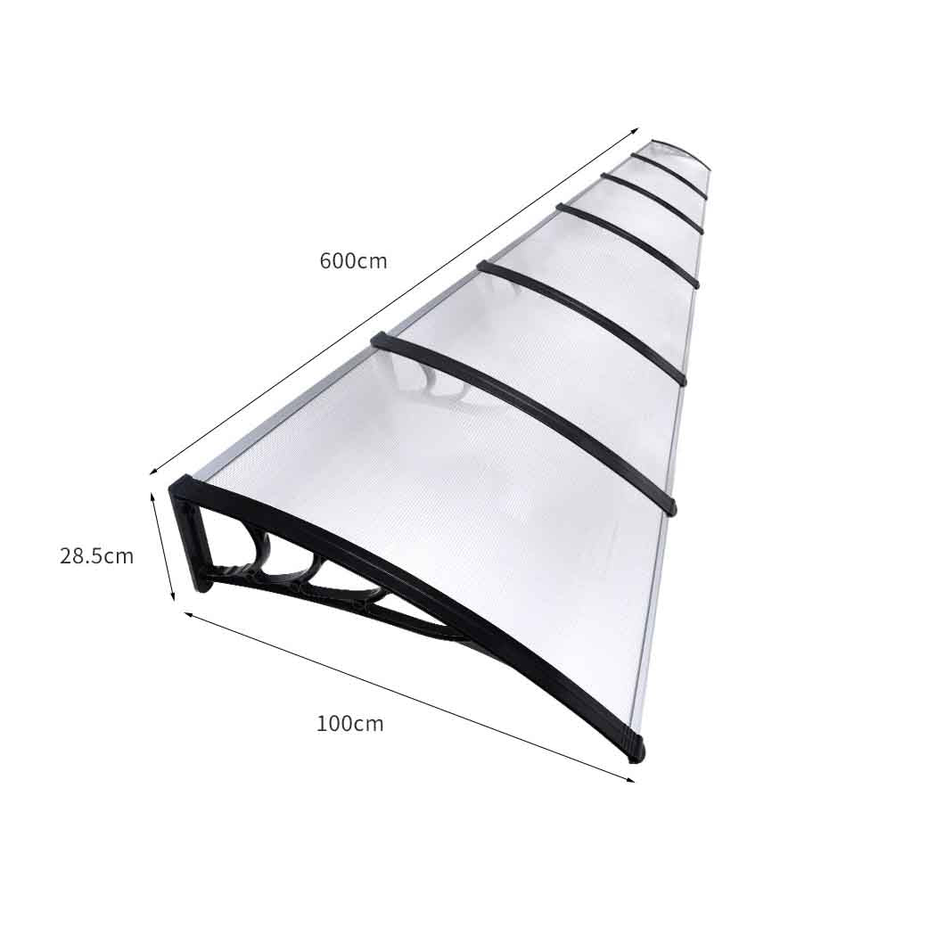 Mountview Window Door Awning Outdoor 1M X 6M Transparent 1x6M-2006733105112682498
