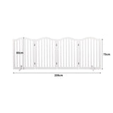PaWz Wooden Pet Gate Dog Fence Safety White-2006732982756446210