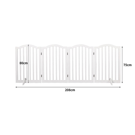 PaWz Wooden Pet Gate Dog Fence Safety White-2006732982756446210