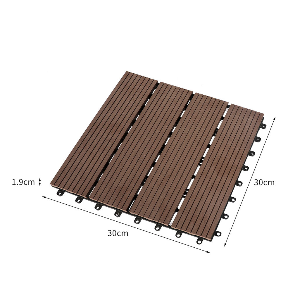 Marlow x10 Floor Tiles Plastic Decking Coffee-1954802596321562626