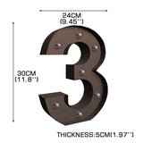LED Metal Number Lights Free Standing - Front View