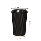 1000 Pcs 16oz Disposable Takeaway Coffee Black - Front View