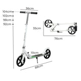 MONVELO Folding Scooter Dual Large Wheels White-2006732742351523842