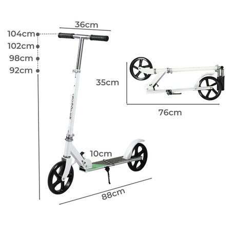 MONVELO Folding Scooter Dual Large Wheels White-2006732742351523842