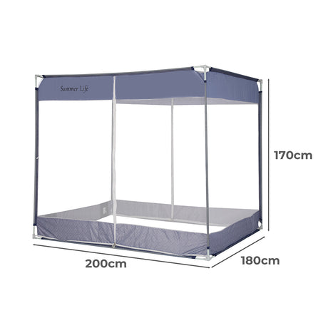 Dreamz Mosquito Bed Nets Foldable Canopy Square Blue-1954802841113726978