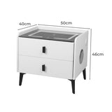 Levede Bedside Table LED Lights Drawers Storage-2006732842318565378