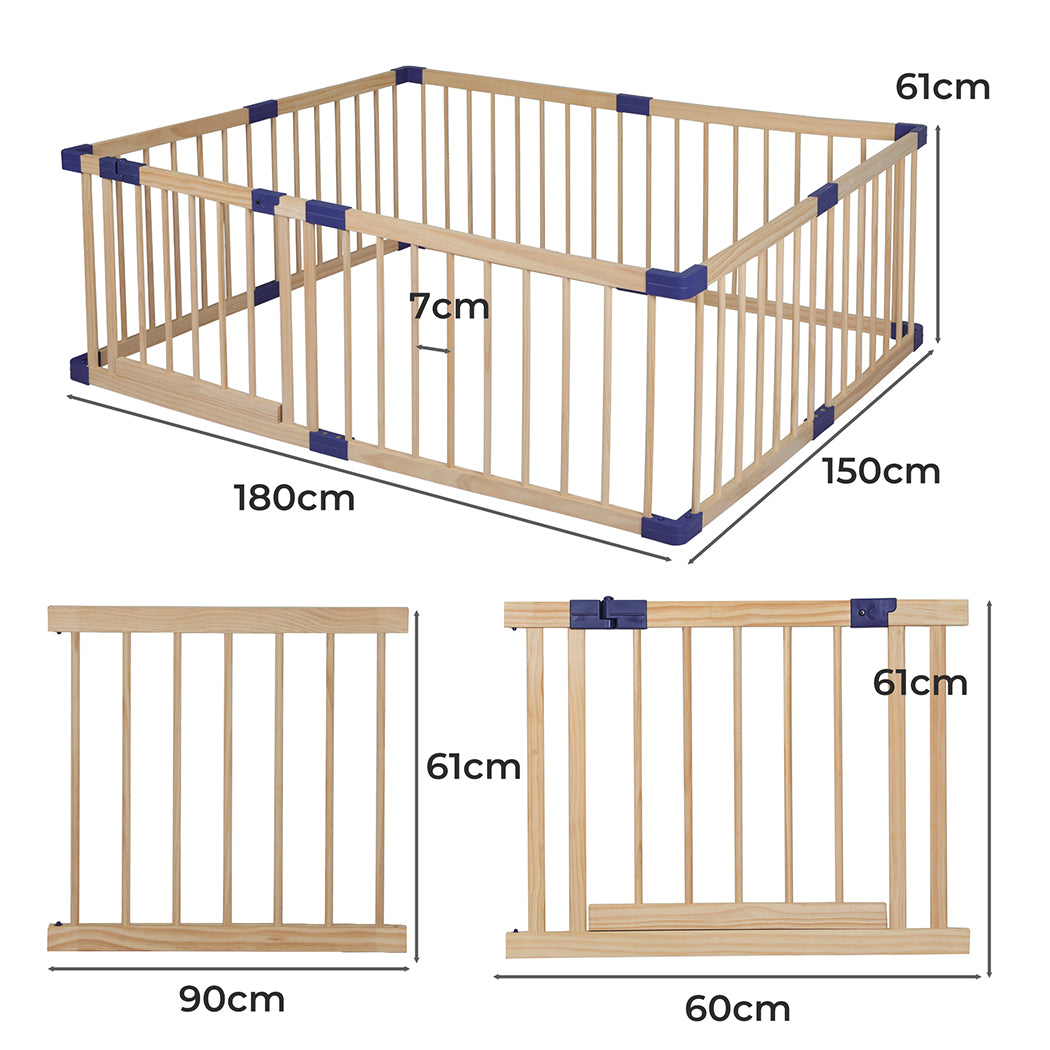BoPeep Kids Playpen Wooden Baby Safety Large-2006733211245350914