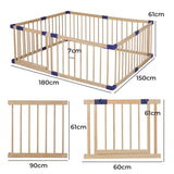 BoPeep Kids Playpen Wooden Baby Safety Large-2006733211245350914