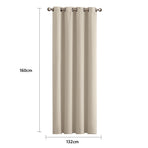 2x Blockout Curtains Panels 3 Layers Beige-2018816651583164418