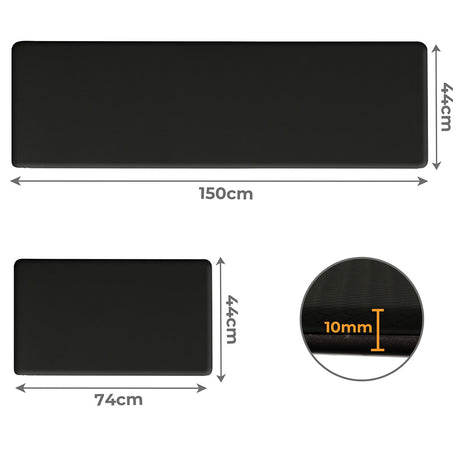 Marlow Kitchen Rug 2PCS Non Slip Anti Fatigue Mat Black-2006732689335521282