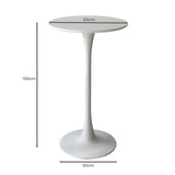 Levede 2x Round Bar Table Pub Tables White - Front View