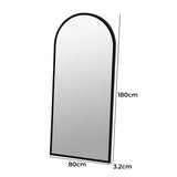 Yezi Floor Mirror Full length Mirrors 1.8M Black - Front View